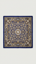 Studio Indigo Classic Oversized Silk Scarf with Gold Accents