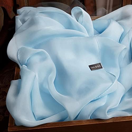 Sky Real Silk Scarf Women Natural Silk Chiffon Scarf Long Silk Scarf Solid Color Silk Silk Scarf(250-135cm)