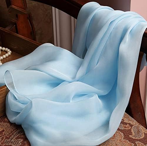 Sky Real Silk Scarf Women Natural Silk Chiffon Scarf Long Silk Scarf Solid Color Silk Silk Scarf(250-135cm)