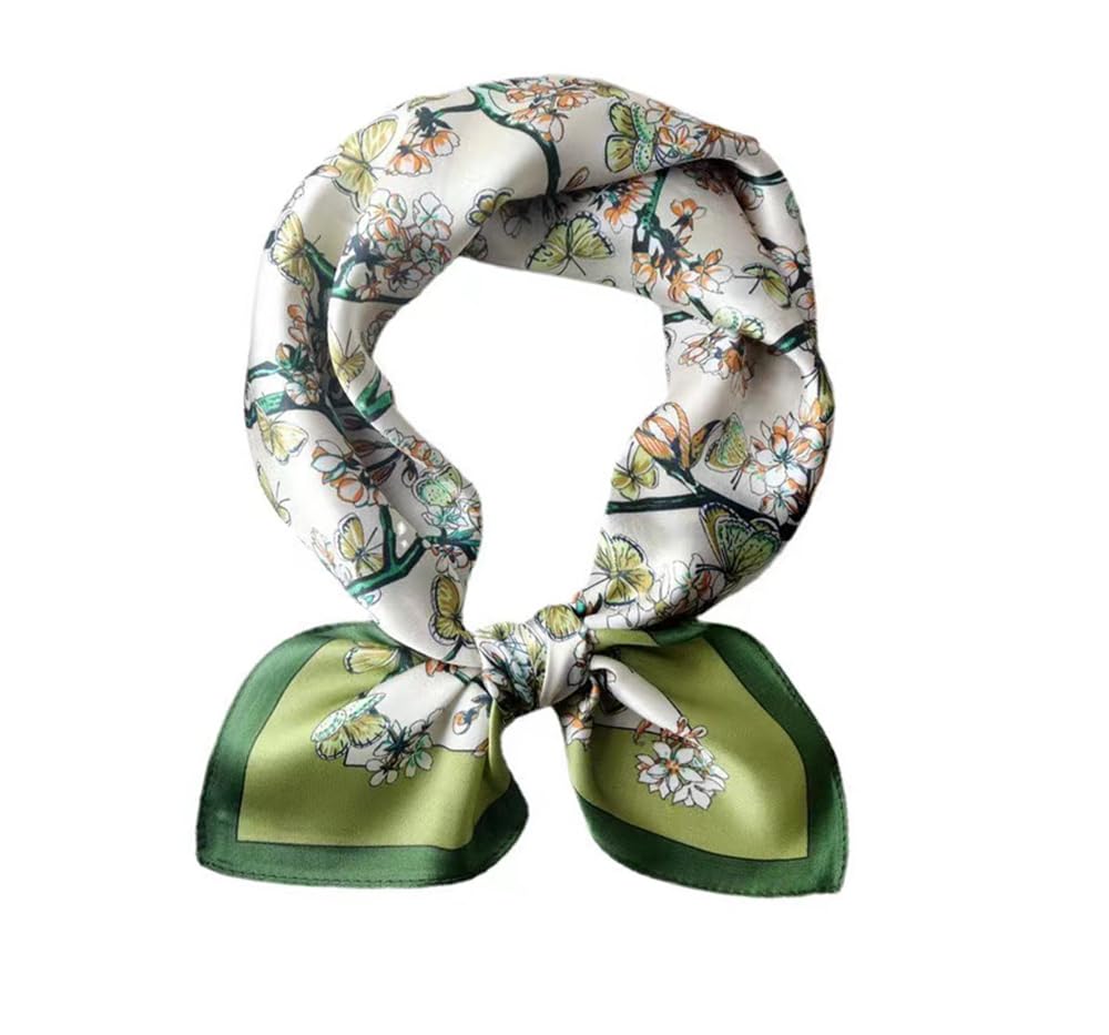 100% Silk Square Scarf for Hair-25.6" Women Men Neckerchief & Headscarf