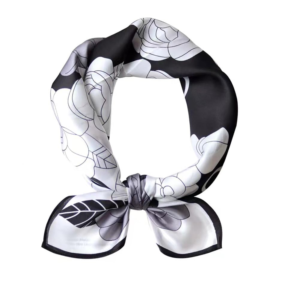 100% Silk Square Scarf for Hair-25.6" Women Men Neckerchief & Headscarf