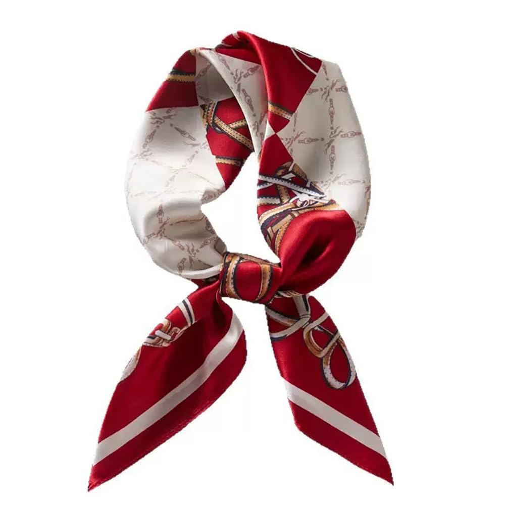 100% Silk Square Scarf for Hair-25.6" Women Men Neckerchief & Headscarf