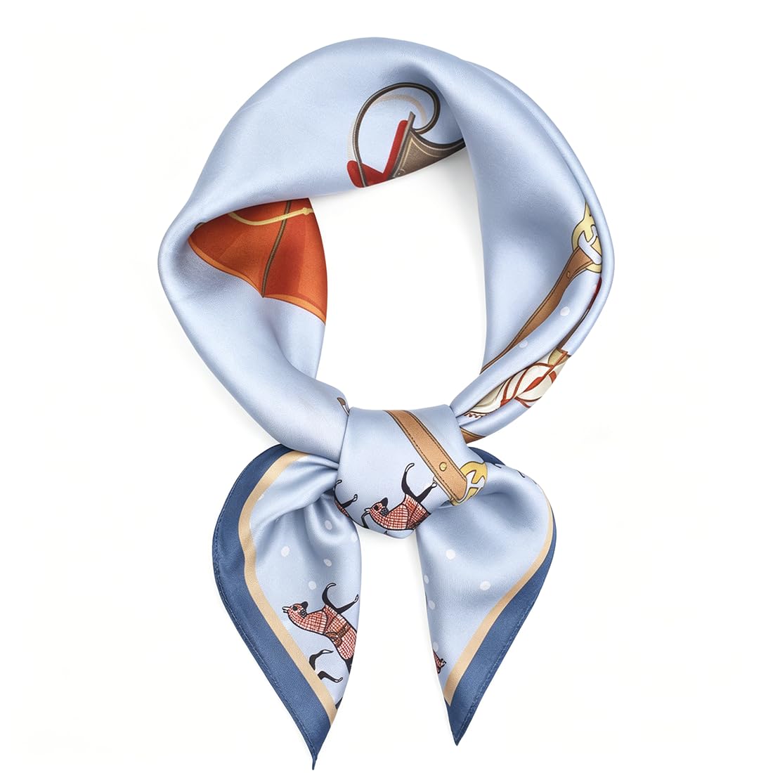 100% Silk Square Scarf for Hair-25.6" Women Men Neckerchief & Headscarf
