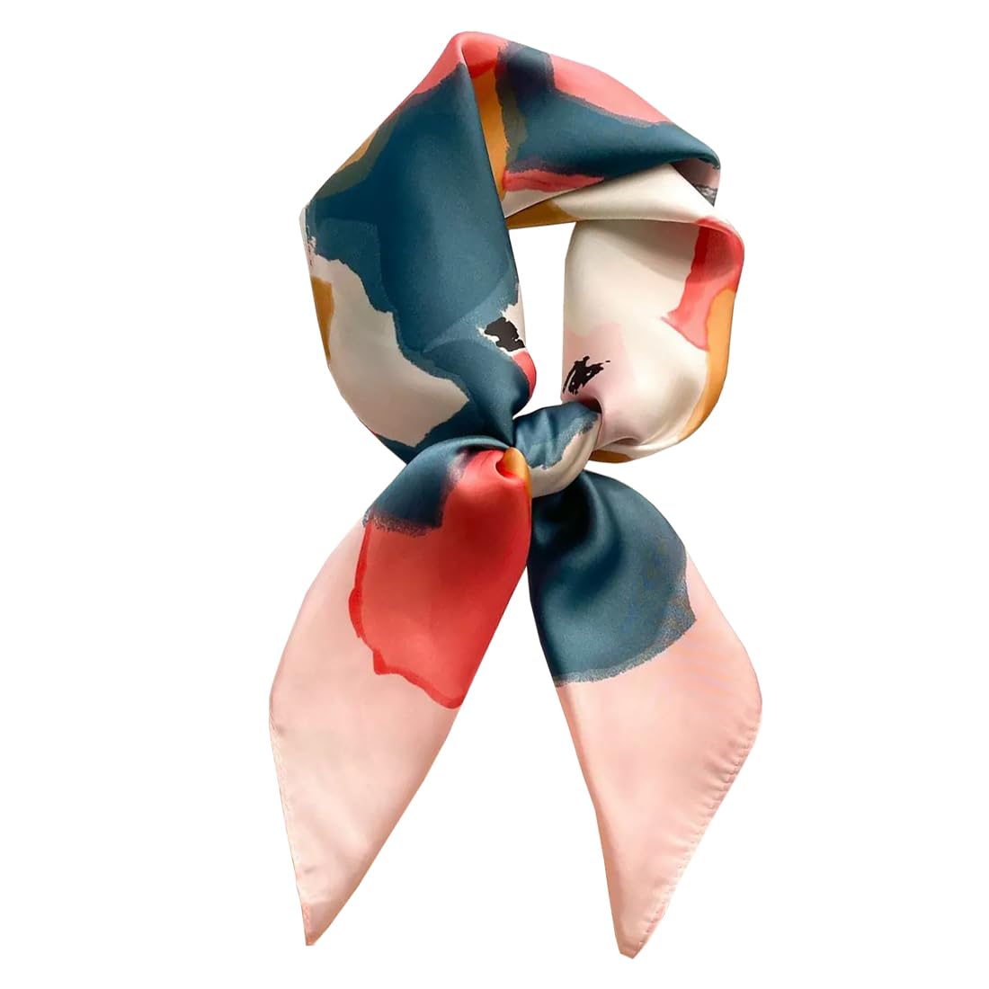 100% Silk Square Scarf for Hair-25.6" Women Men Neckerchief & Headscarf