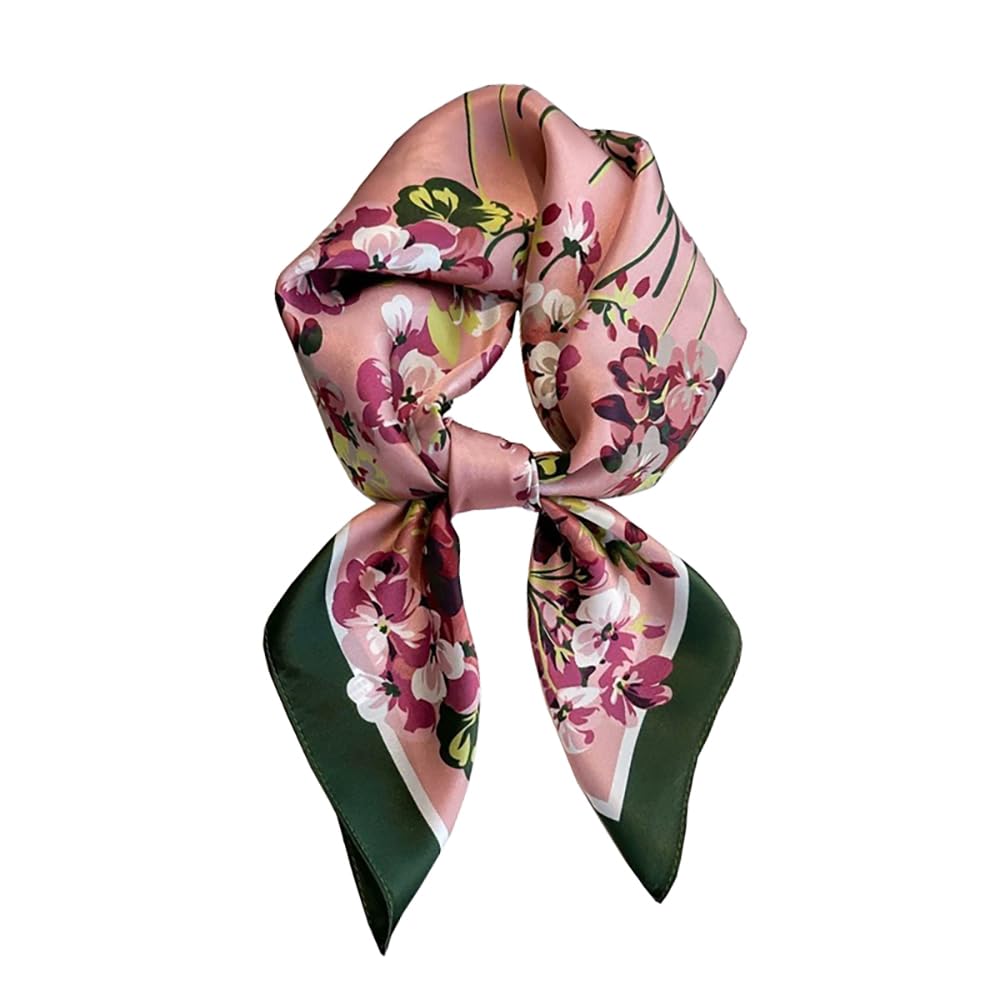 100% Silk Square Scarf for Hair-25.6" Women Men Neckerchief & Headscarf