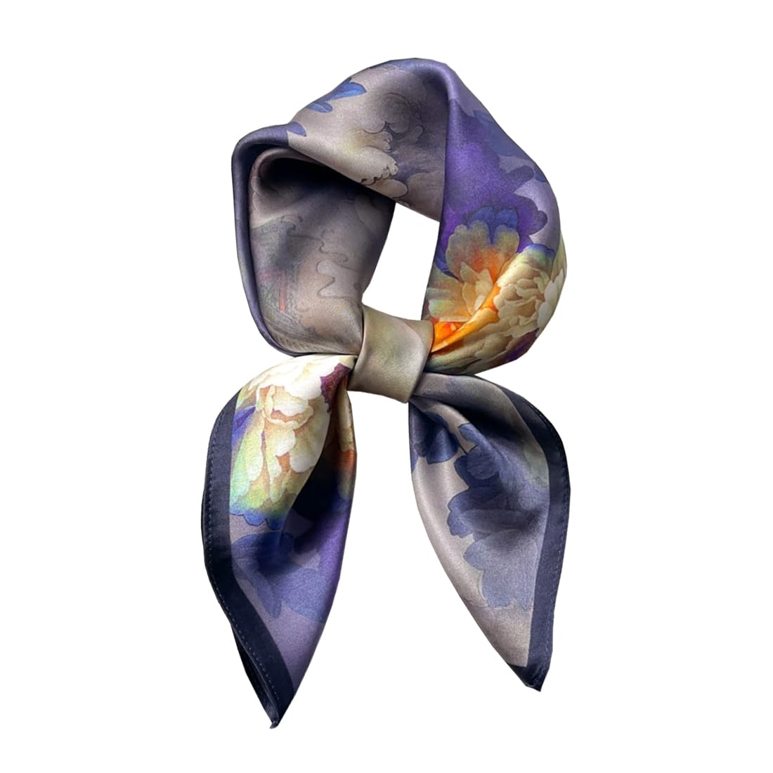 100% Silk Square Scarf for Hair-25.6" Women Men Neckerchief & Headscarf