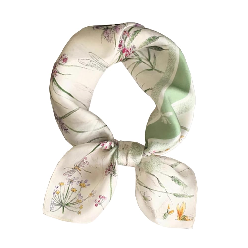 100% Silk Square Scarf for Hair-25.6" Women Men Neckerchief & Headscarf