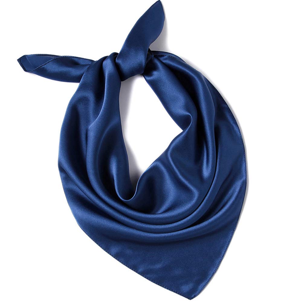 100% Silk Square Scarf for Hair-25.6" Women Men Neckerchief & Headscarf