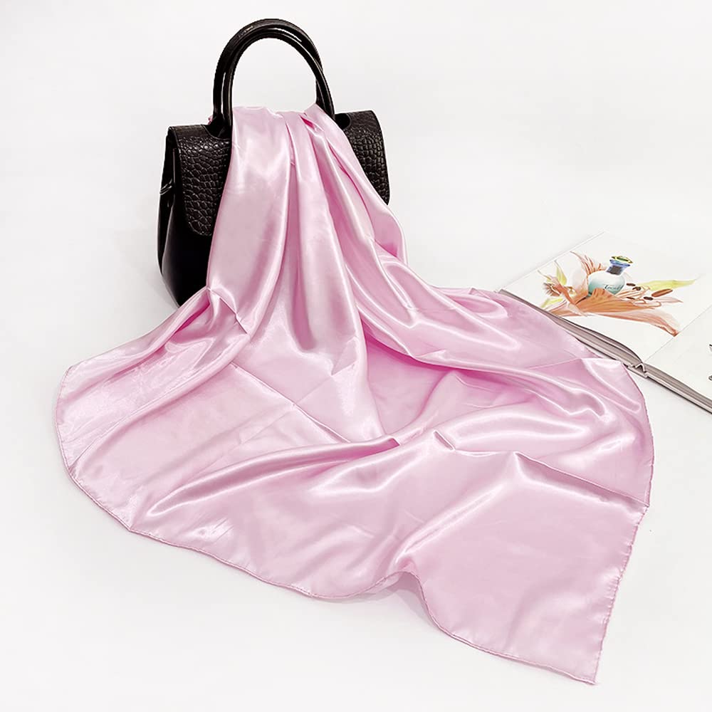 vimate 35" Square Silk Like Head Scarf - Women's Fashion Satin Scarf Bandana for Hair Wrapping at Night.