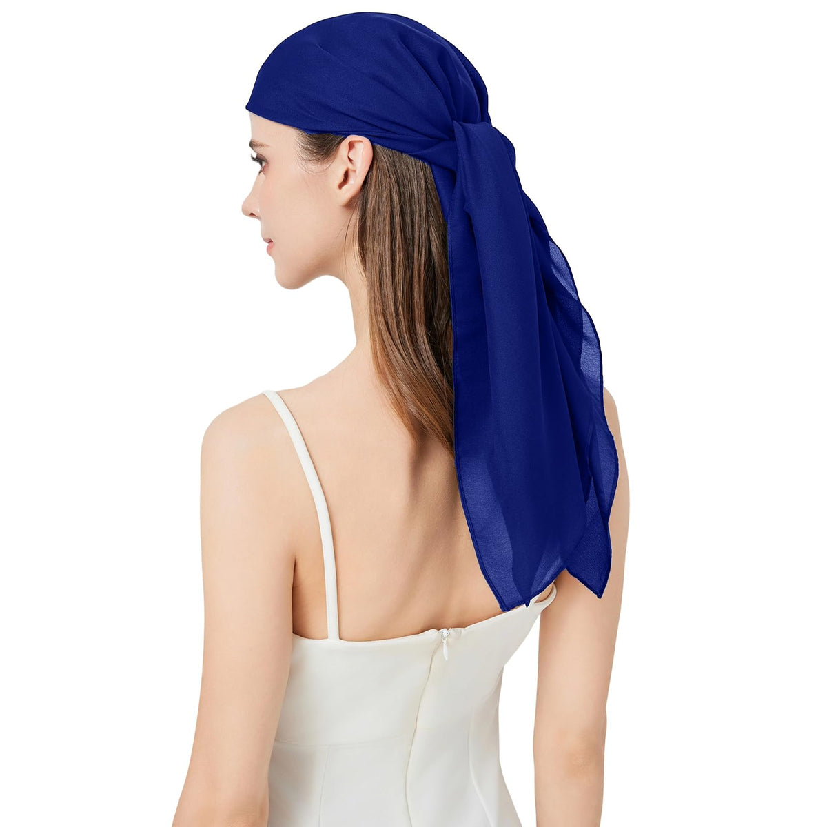 100% Mulberry Silk Head Scarf for Hair-Women's 35'' Square Silk Neck Scarf for Sleeping Wrap at Night
