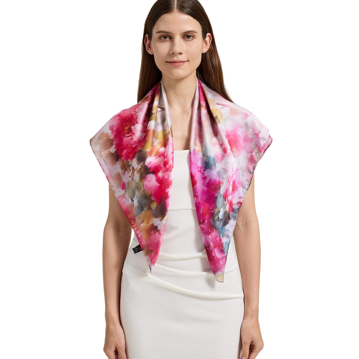 100% Mulberry Silk Head Scarf for Hair-Women's 35'' Square Silk Neck Scarf for Sleeping Wrap at Night