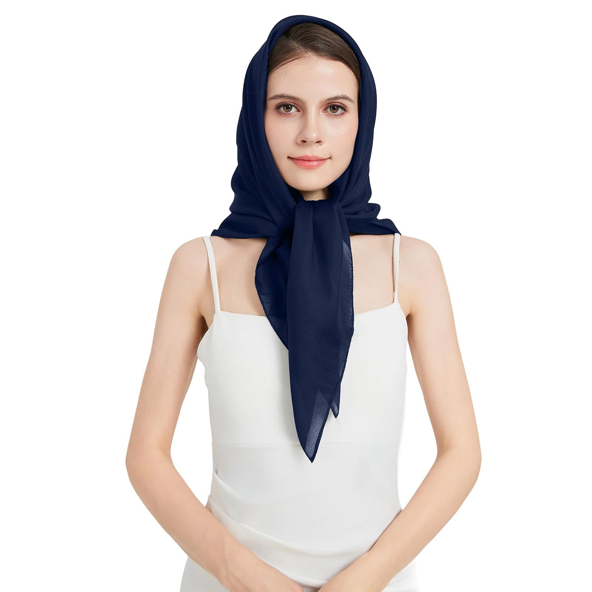 100% Mulberry Silk Head Scarf for Hair-Women's 35'' Square Silk Neck Scarf for Sleeping Wrap at Night