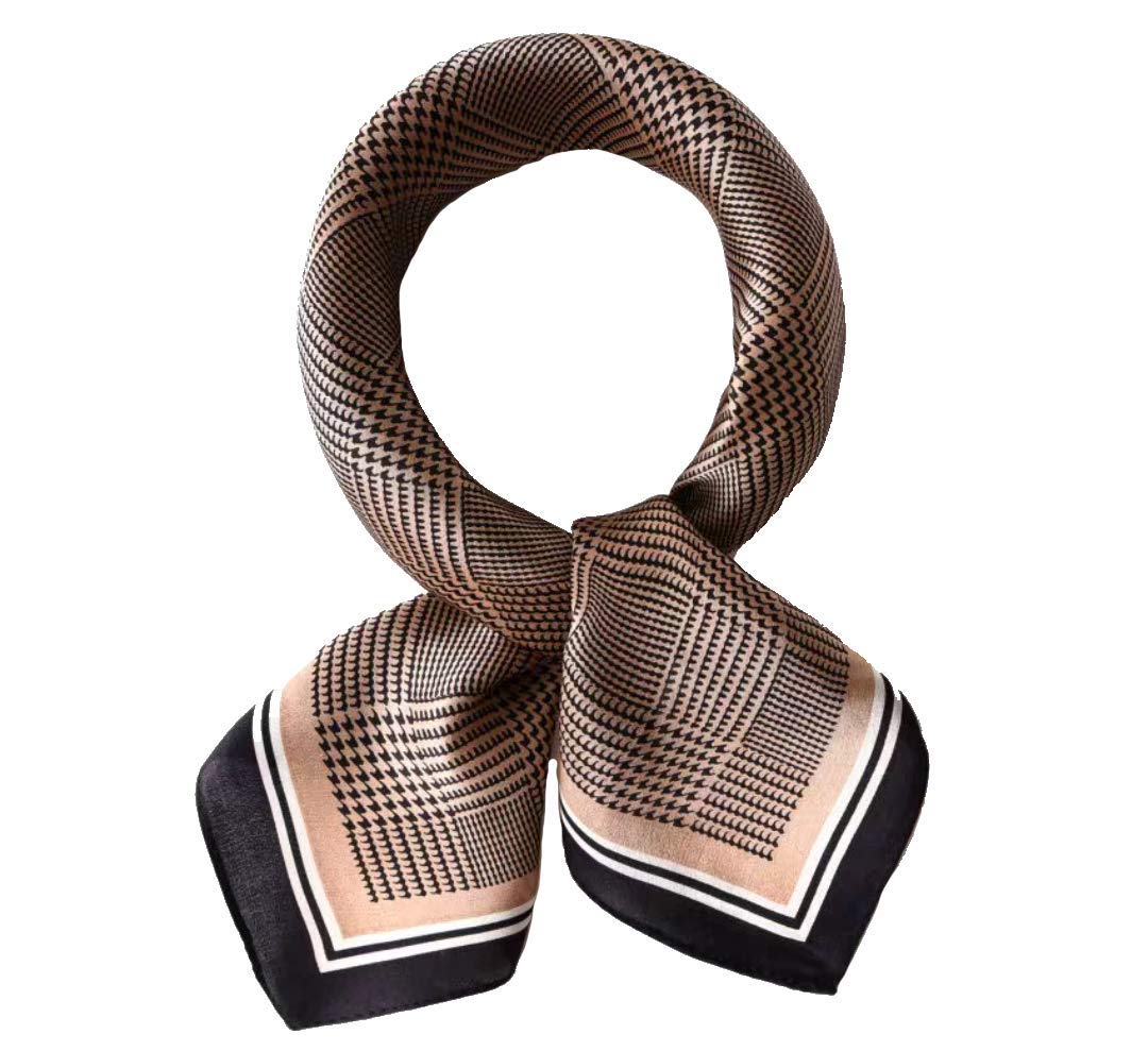 100% Silk Square Scarf for Hair-25.6" Women Men Neckerchief & Headscarf