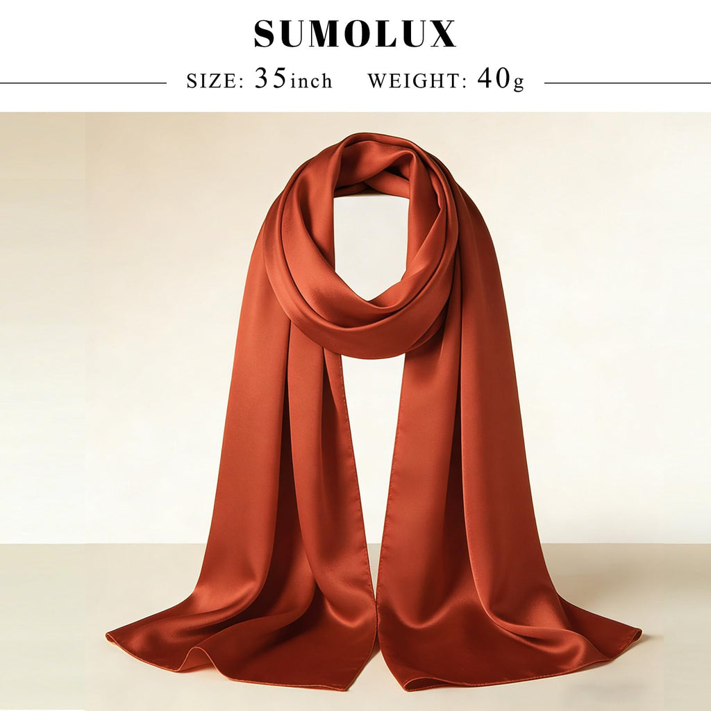 Sumolux Head Hair Scarf for Women 35" Like Satin Silk Hair Wrapping Bandana