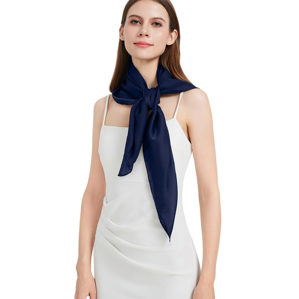 100% Mulberry Silk Head Scarf for Hair-Women's 35'' Square Silk Neck Scarf for Sleeping Wrap at Night