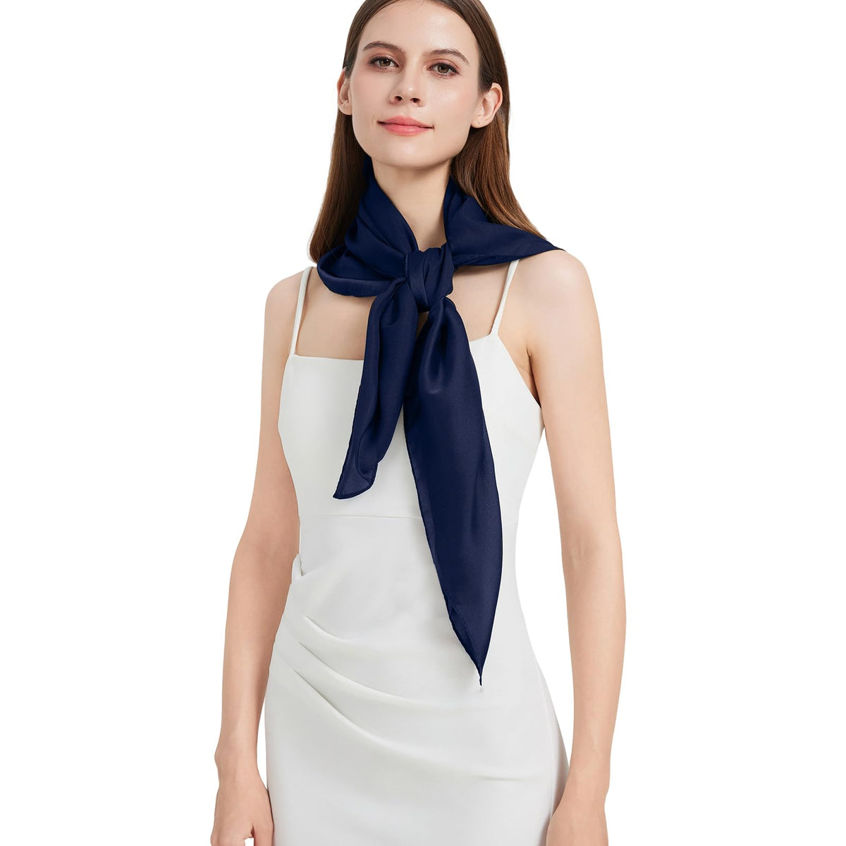 100% Mulberry Silk Head Scarf for Hair-Women's 35'' Square Silk Neck Scarf for Sleeping Wrap at Night