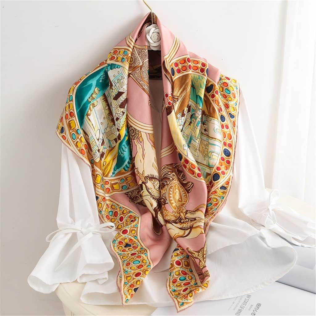 Euro‑American Plain Crepe‑Satin Large‑Square Silk Scarf
