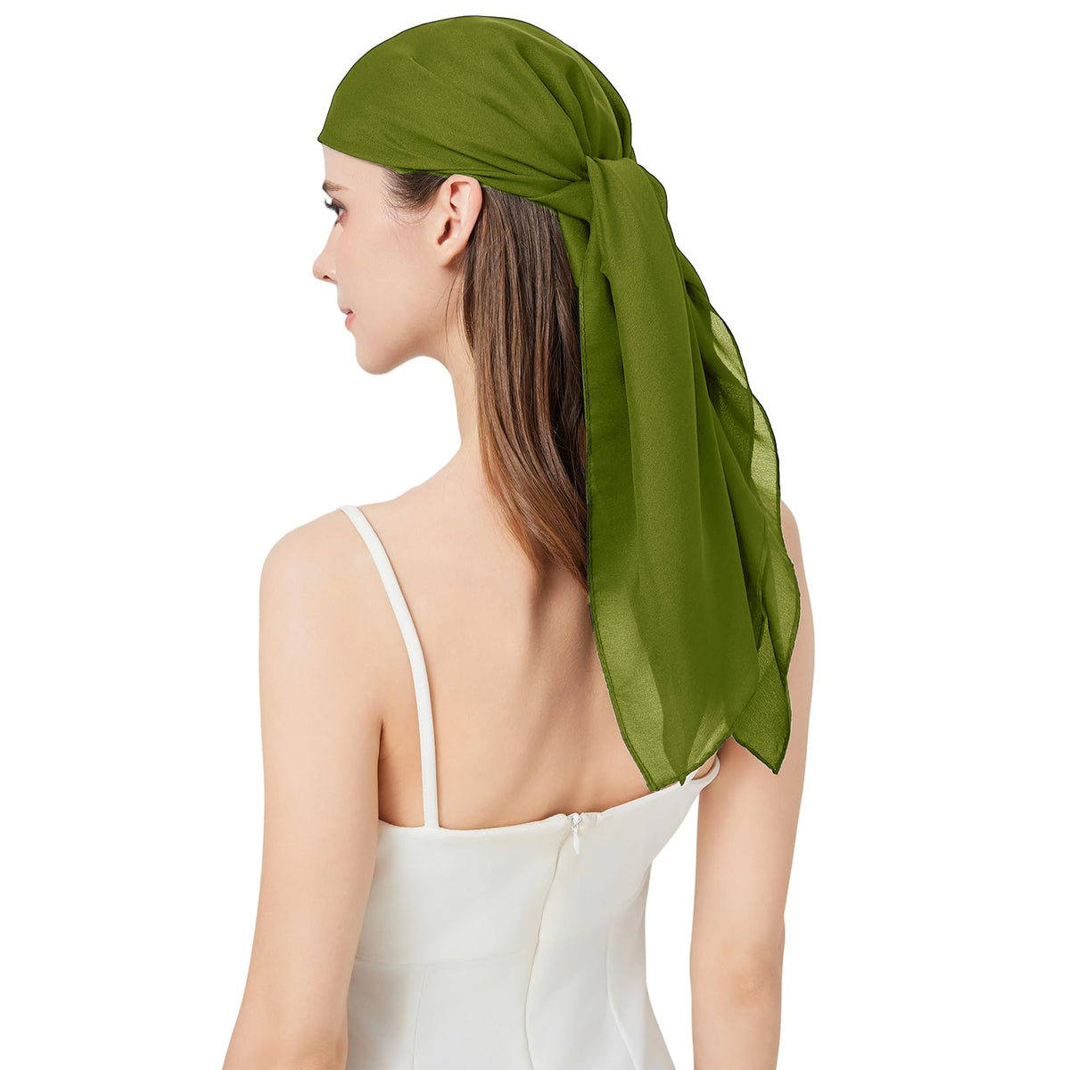 100% Mulberry Silk Head Scarf for Hair-Women's 35'' Square Silk Neck Scarf for Sleeping Wrap at Night