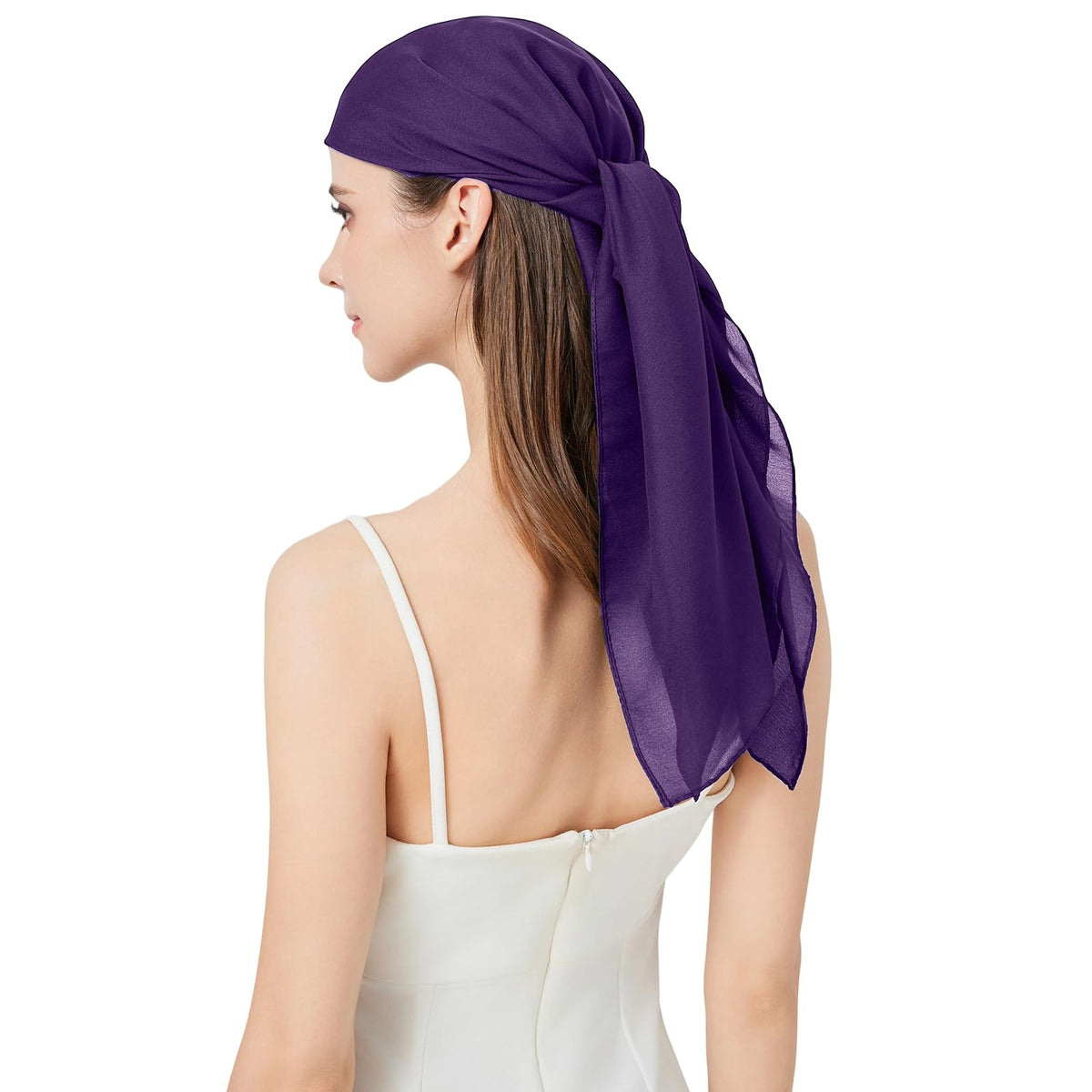 100% Mulberry Silk Head Scarf for Hair-Women's 35'' Square Silk Neck Scarf for Sleeping Wrap at Night