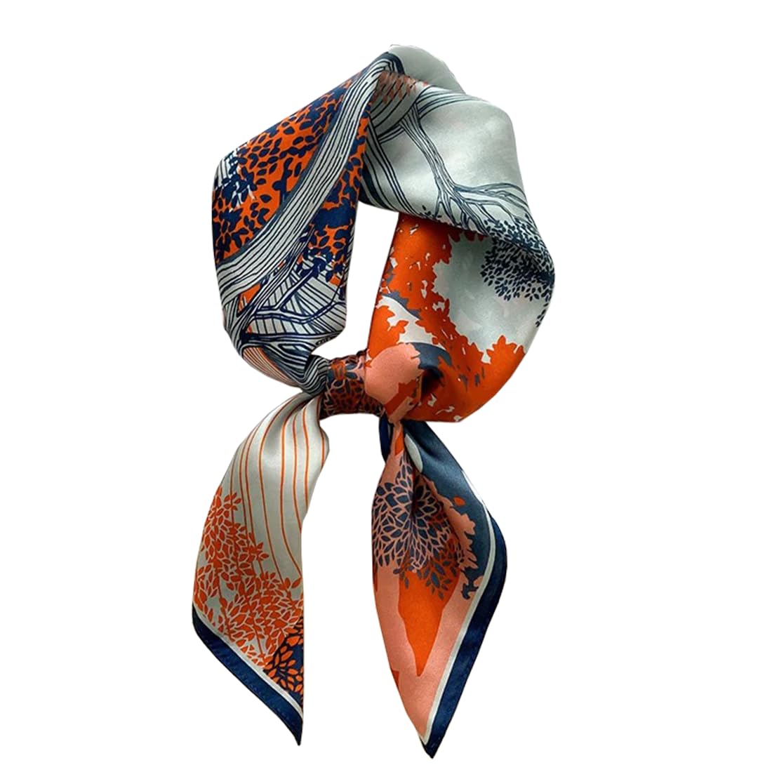 100% Silk Square Scarf for Hair-25.6" Women Men Neckerchief & Headscarf