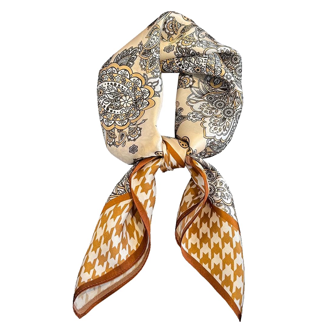 100% Silk Square Scarf for Hair-25.6" Women Men Neckerchief & Headscarf