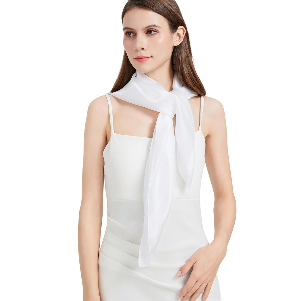 100% Mulberry Silk Head Scarf for Hair-Women's 35'' Square Silk Neck Scarf for Sleeping Wrap at Night