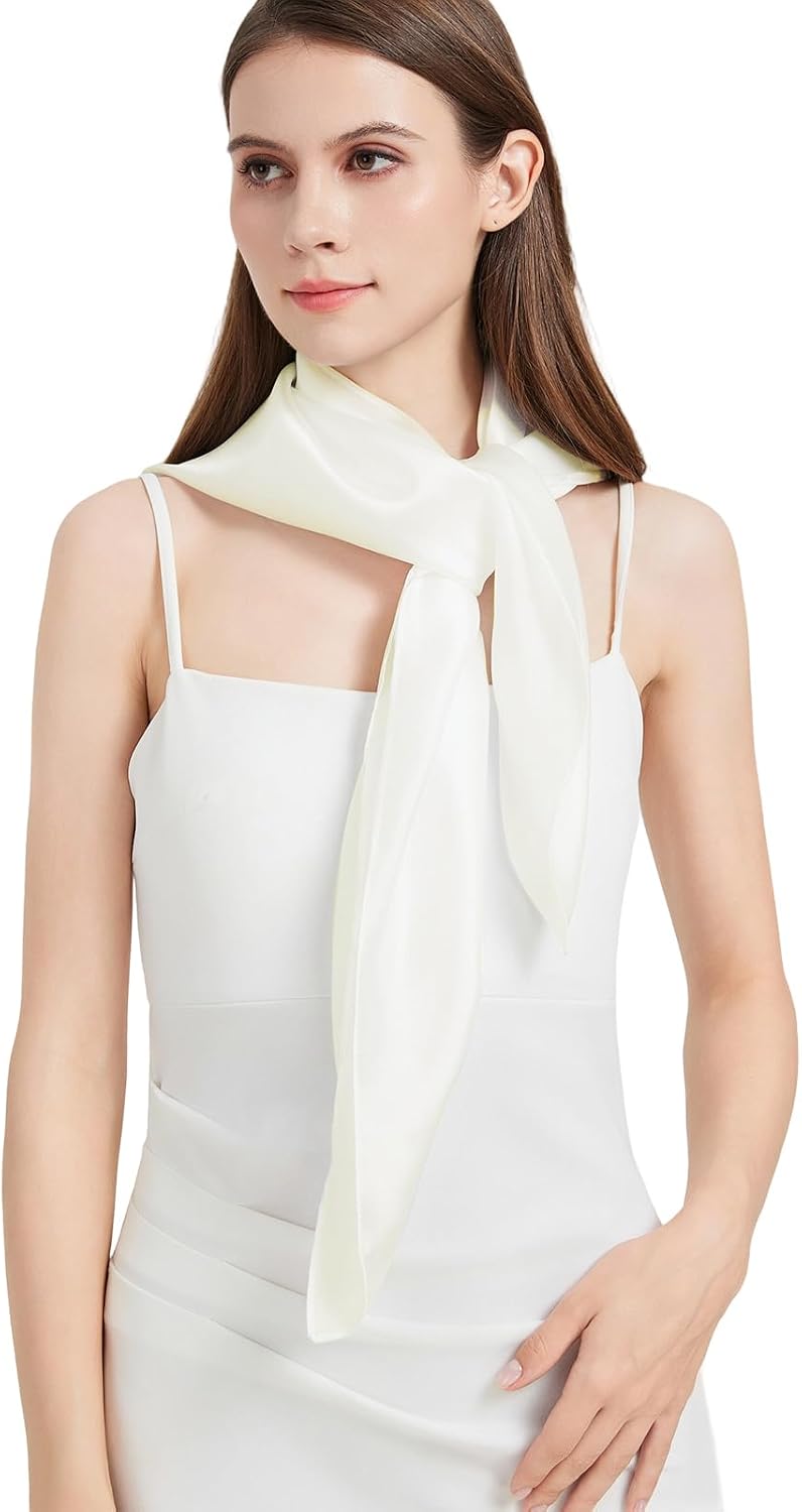 100% Mulberry Silk Head Scarf for Hair-Women's 35'' Square Silk Neck Scarf for Sleeping Wrap at Night