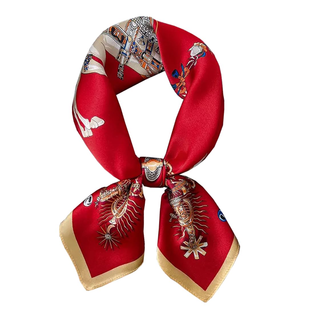 100% Silk Square Scarf for Hair-25.6" Women Men Neckerchief & Headscarf