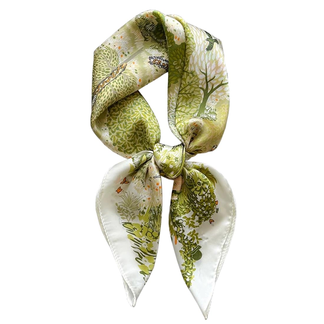 100% Silk Square Scarf for Hair-25.6" Women Men Neckerchief & Headscarf