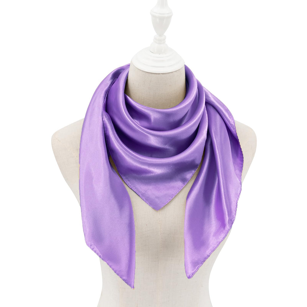 vimate 35" Square Silk Like Head Scarf - Women's Fashion Satin Scarf Bandana for Hair Wrapping at Night.