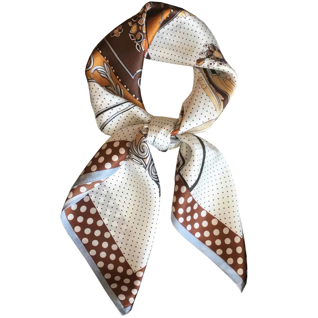 100% Silk Square Scarf for Hair-25.6" Women Men Neckerchief & Headscarf