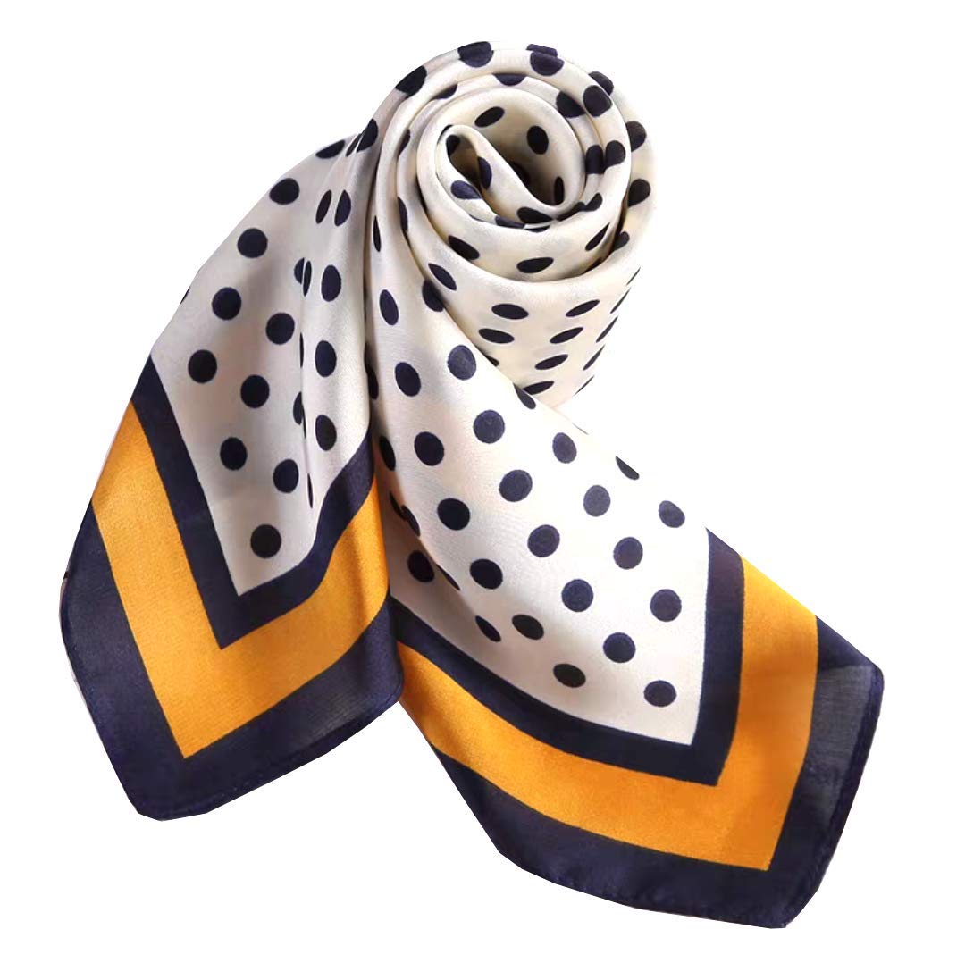 100% Silk Square Scarf for Hair-25.6" Women Men Neckerchief & Headscarf