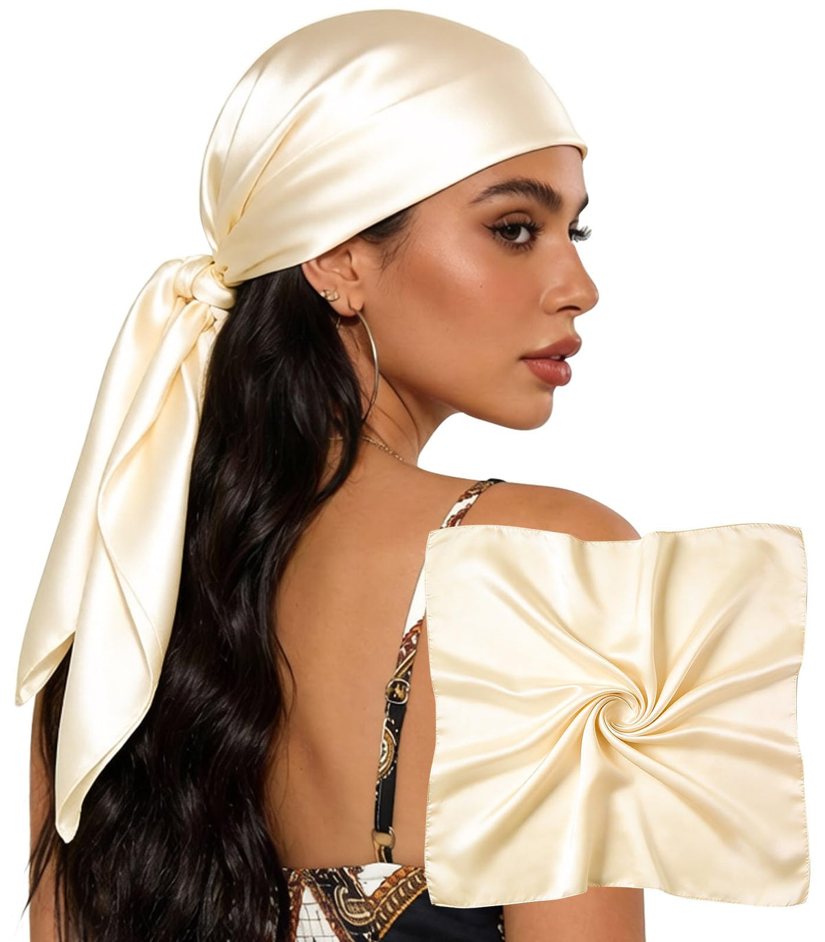 Sumolux Head Hair Scarf for Women 35" Like Satin Silk Hair Wrapping Bandana