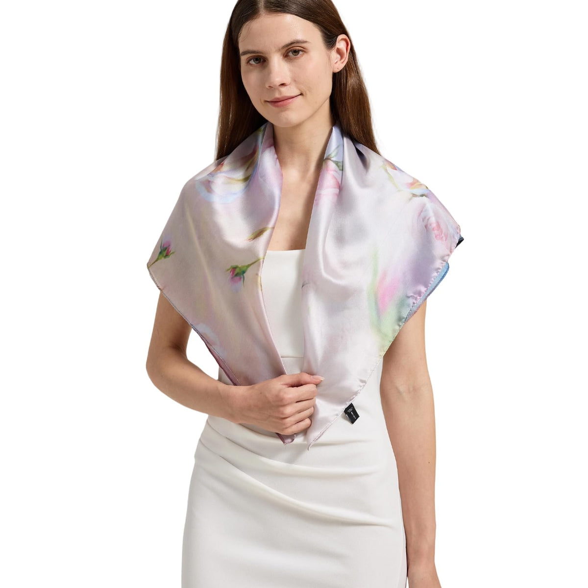 100% Mulberry Silk Head Scarf for Hair-Women's 35'' Square Silk Neck Scarf for Sleeping Wrap at Night