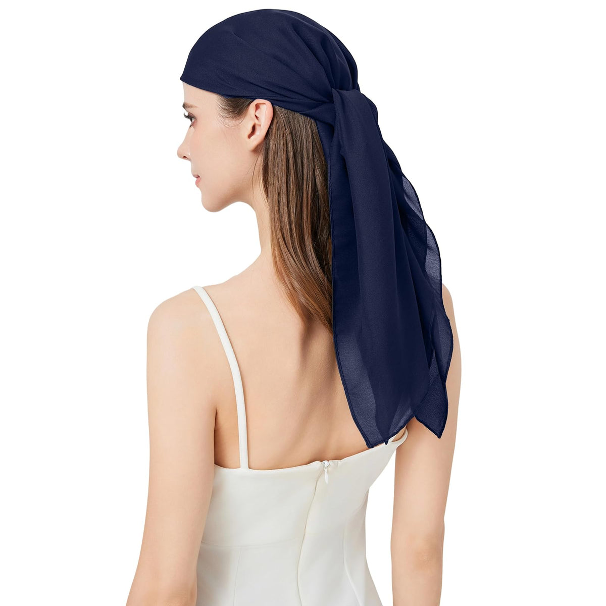 100% Mulberry Silk Head Scarf for Hair-Women's 35'' Square Silk Neck Scarf for Sleeping Wrap at Night