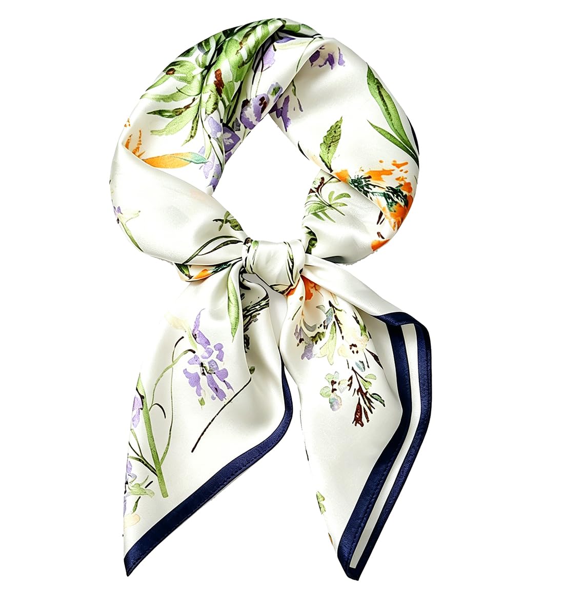 100% Silk Square Scarf for Hair-25.6" Women Men Neckerchief & Headscarf