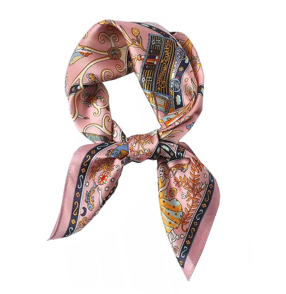 100% Silk Square Scarf for Hair-25.6" Women Men Neckerchief & Headscarf