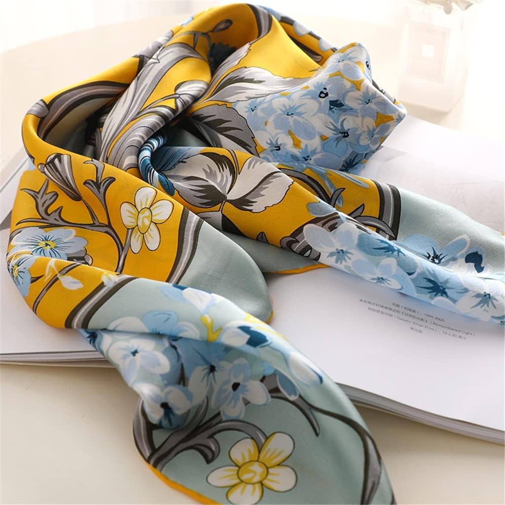 Green Large‑Square Silk Shawl Scarf