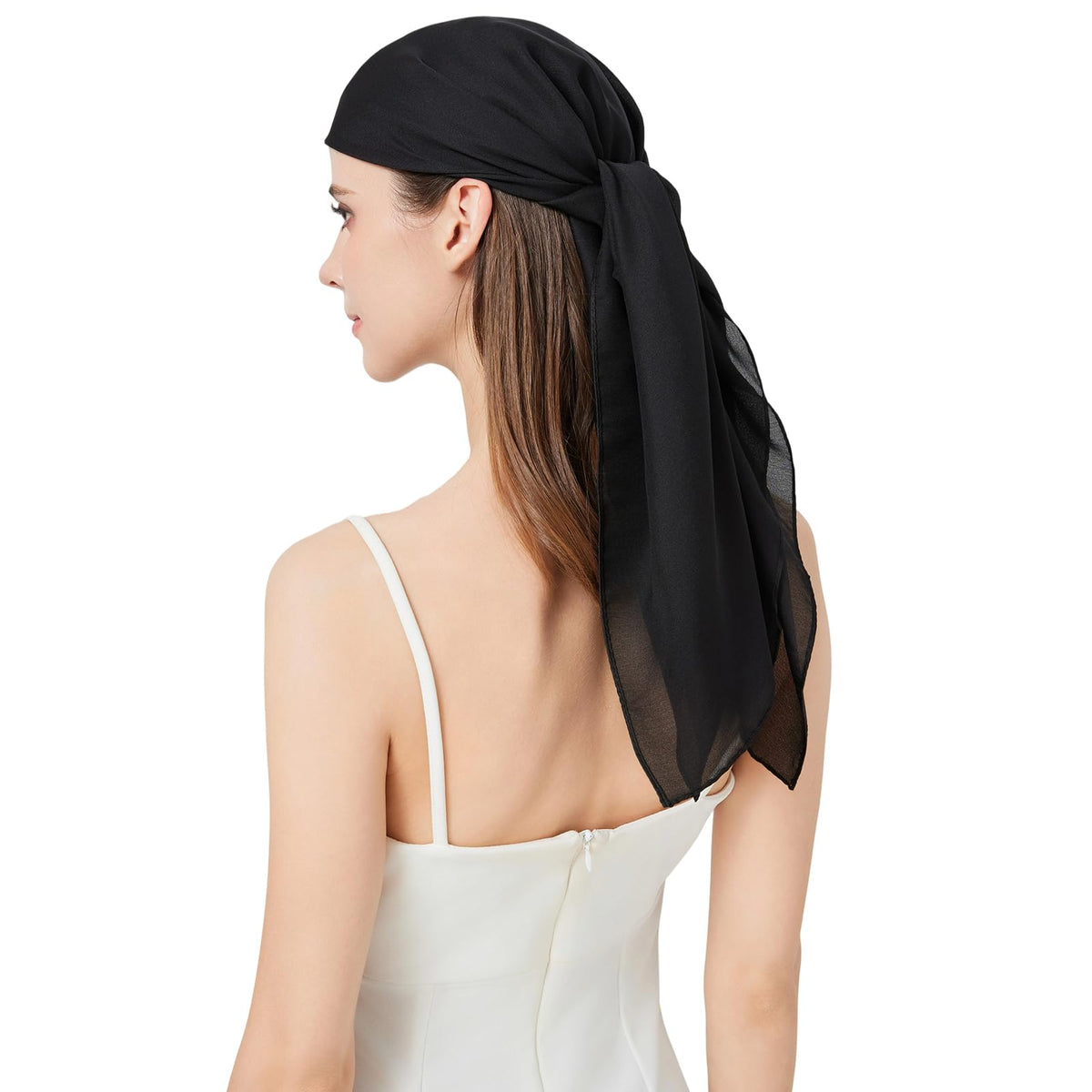 100% Mulberry Silk Head Scarf for Hair-Women's 35'' Square Silk Neck Scarf for Sleeping Wrap at Night