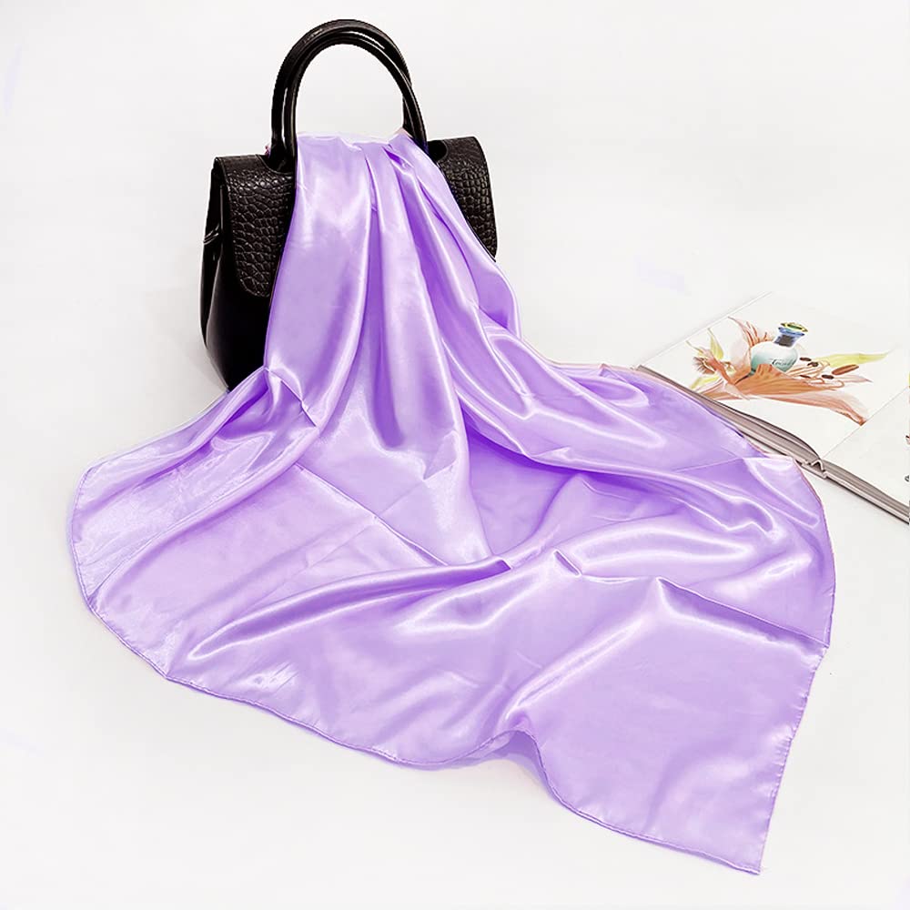 vimate 35" Square Silk Like Head Scarf - Women's Fashion Satin Scarf Bandana for Hair Wrapping at Night.