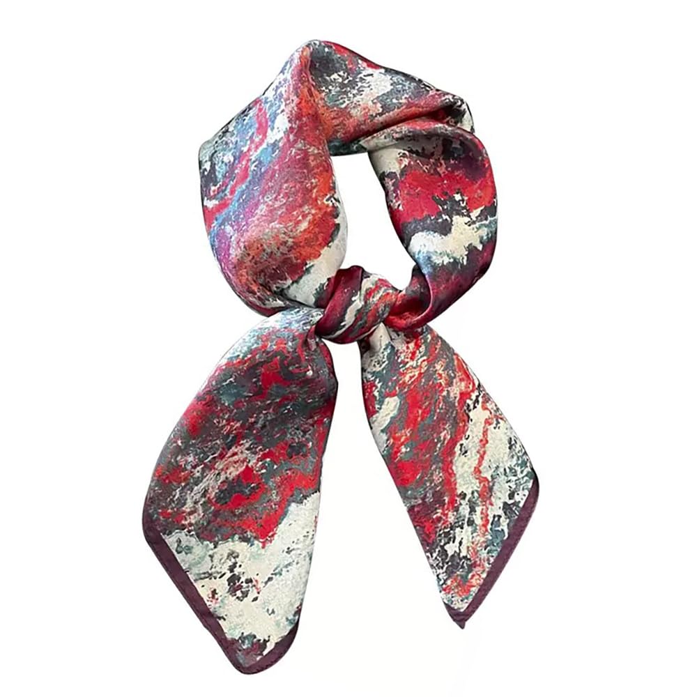 100% Silk Square Scarf for Hair-25.6" Women Men Neckerchief & Headscarf
