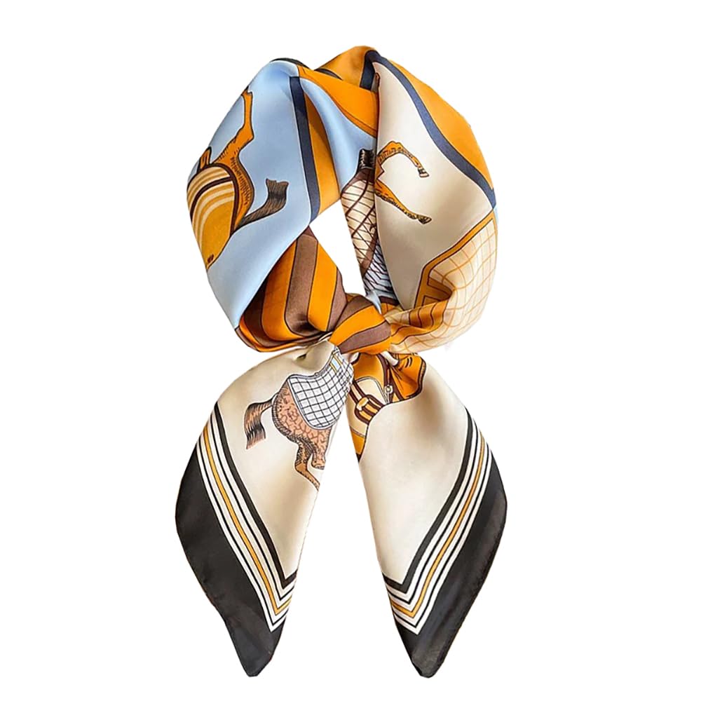 100% Silk Square Scarf for Hair-25.6" Women Men Neckerchief & Headscarf