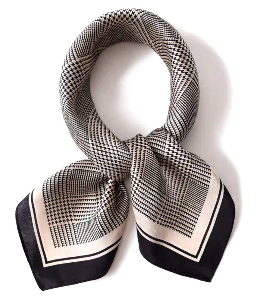 100% Silk Square Scarf for Hair-25.6" Women Men Neckerchief & Headscarf