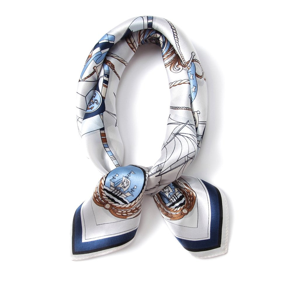 100% Silk Square Scarf for Hair-25.6" Women Men Neckerchief & Headscarf