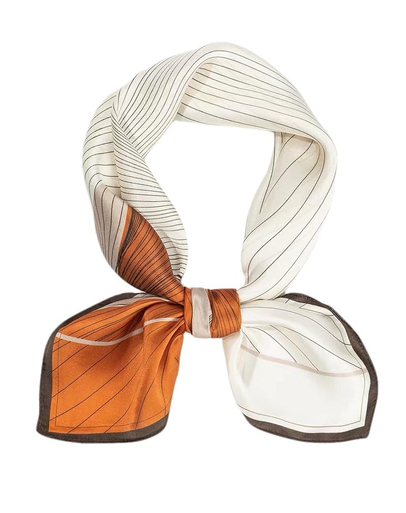100% Silk Square Scarf for Hair-25.6" Women Men Neckerchief & Headscarf