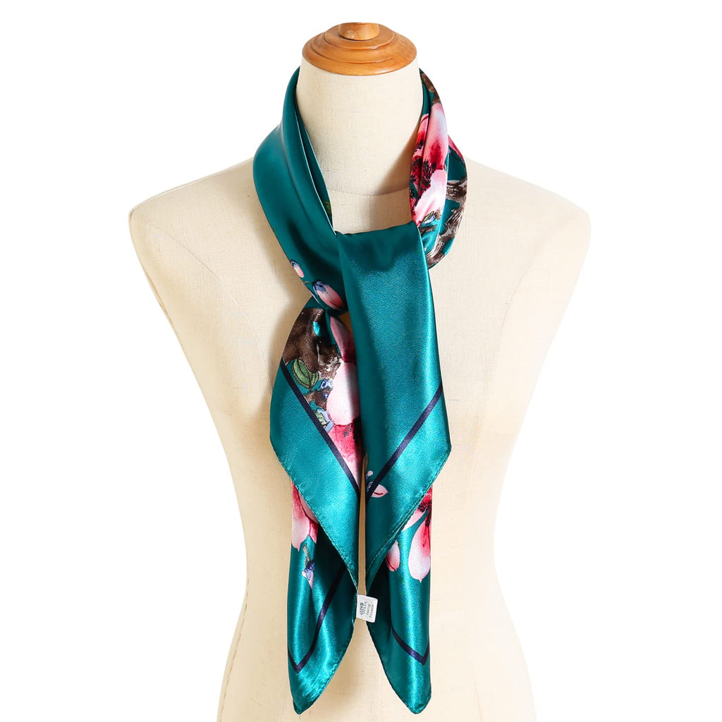 vimate 35" Square Silk Like Head Scarf - Women's Fashion Satin Scarf Bandana for Hair Wrapping at Night.