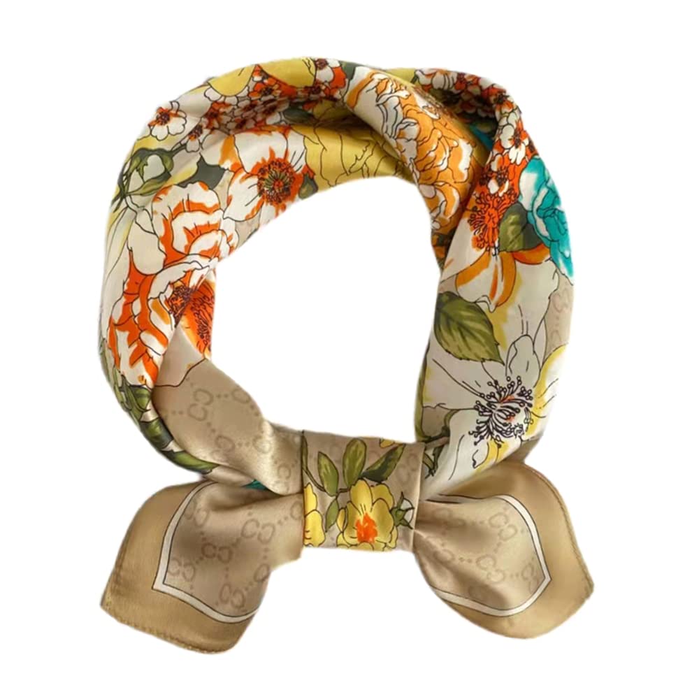 100% Silk Square Scarf for Hair-25.6" Women Men Neckerchief & Headscarf