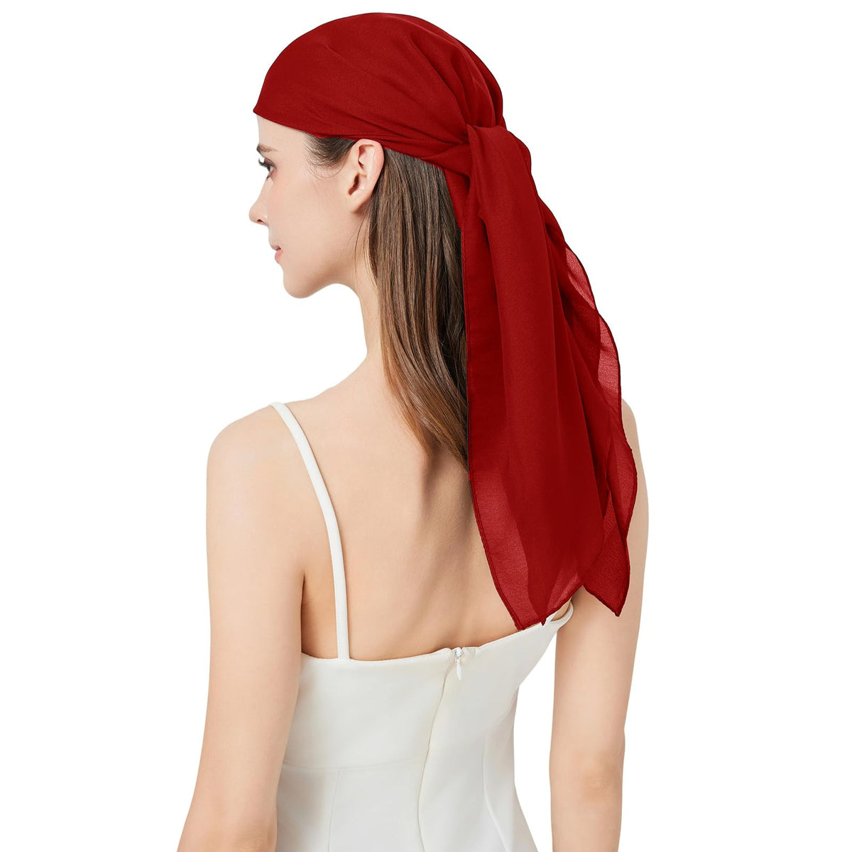 100% Mulberry Silk Head Scarf for Hair-Women's 35'' Square Silk Neck Scarf for Sleeping Wrap at Night