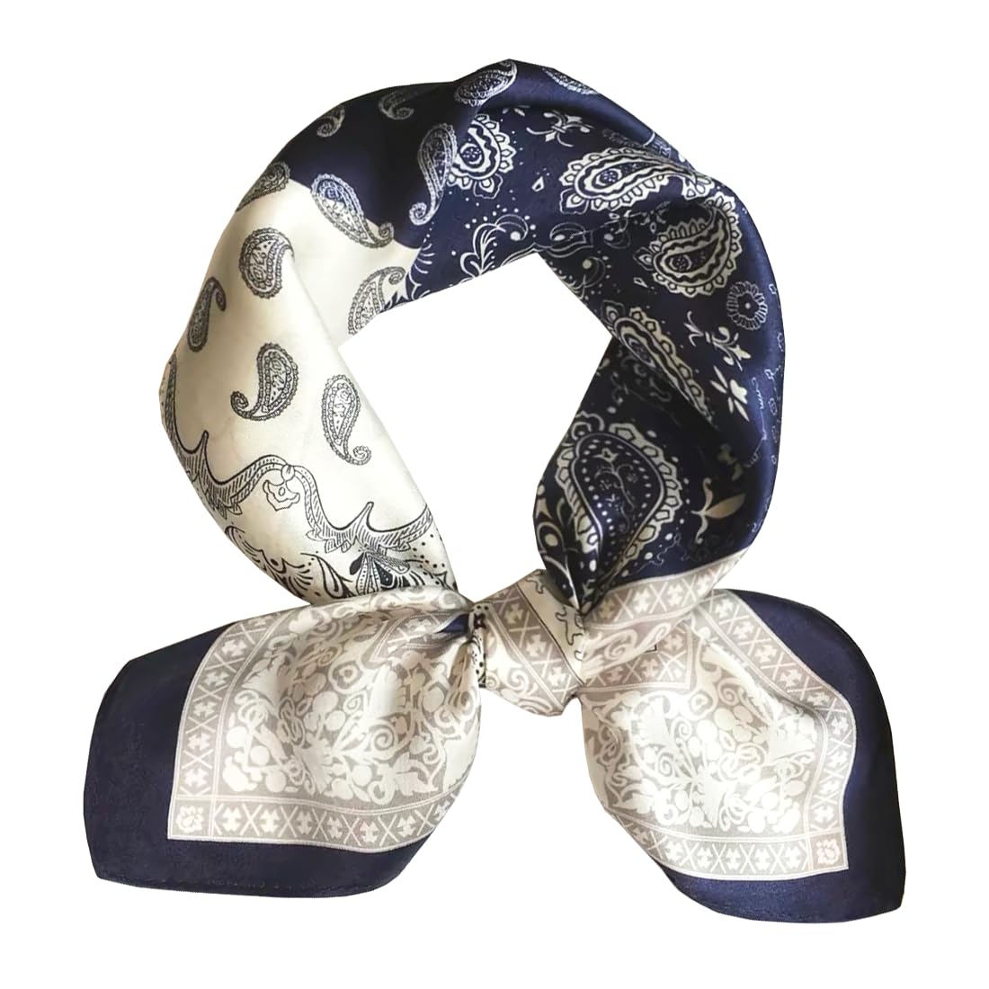 100% Silk Square Scarf for Hair-25.6" Women Men Neckerchief & Headscarf