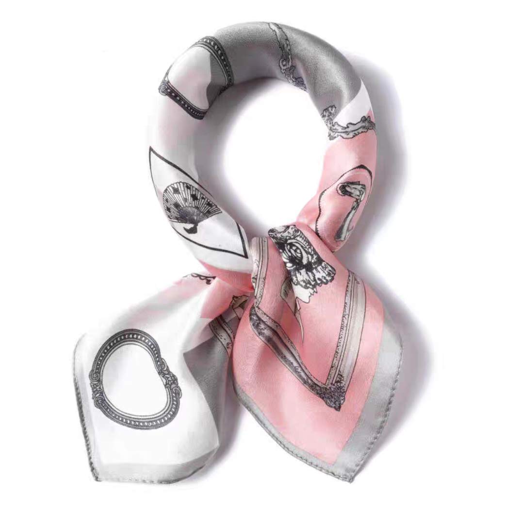100% Silk Square Scarf for Hair-25.6" Women Men Neckerchief & Headscarf